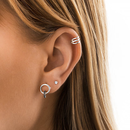 Kleine Zirkonia Oorbellen Elegante Rondes Oorhangers