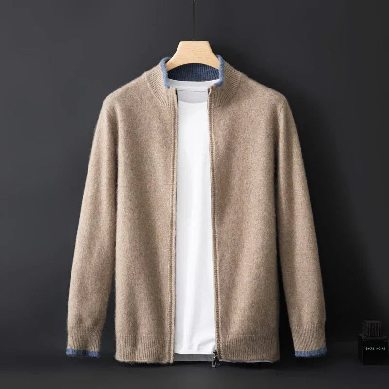 Aurel – Heren Cashmere Vest met Rits en Elegante Pasvorm