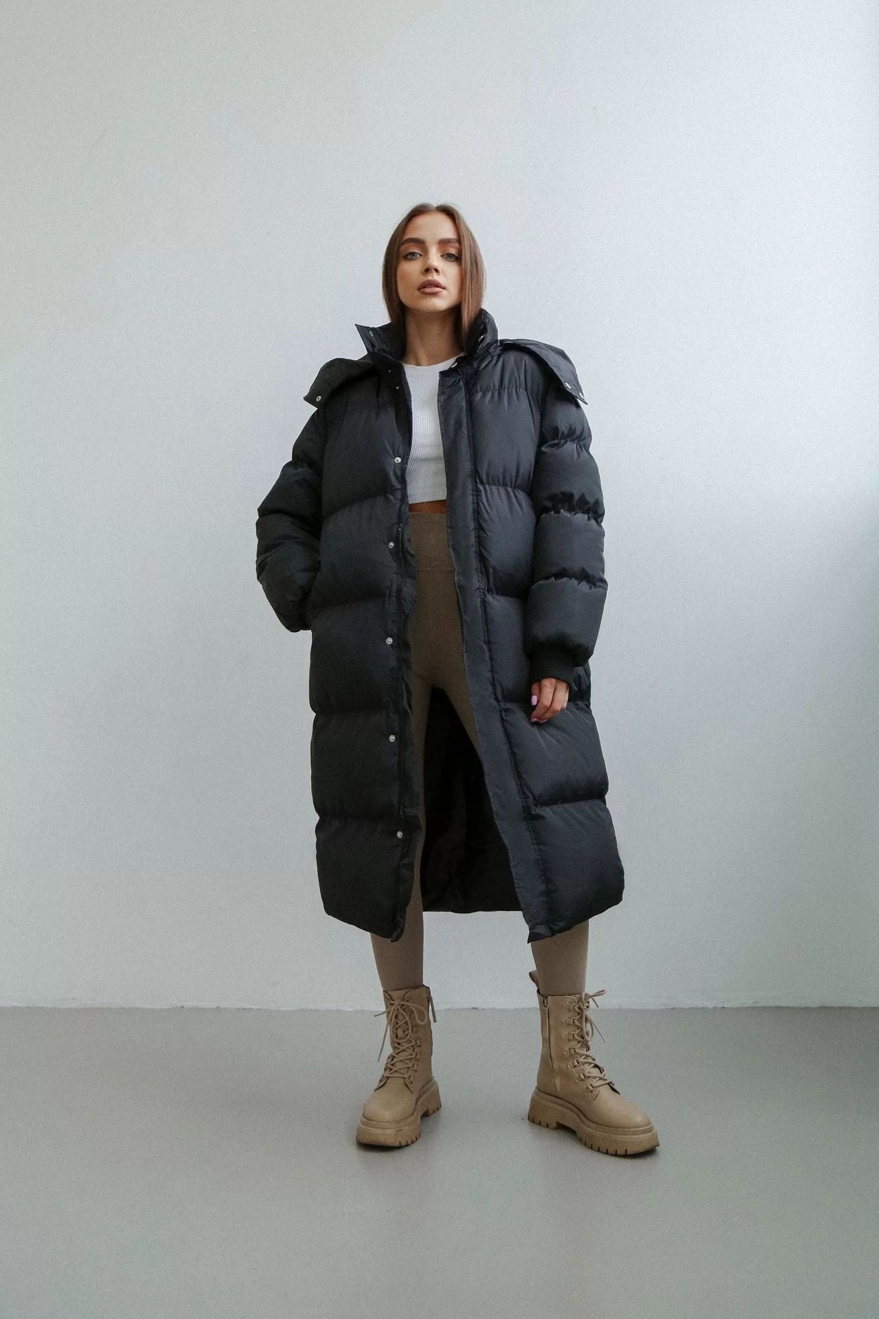 Daisy Dames Winterjas | Lange Oversized Puffer met Hoed 1