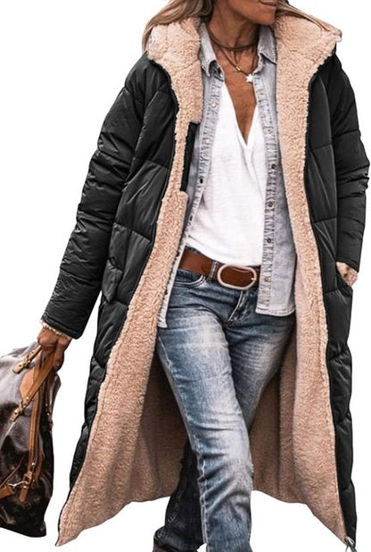 Anna Rossi Tweezijdige Sherpa Puffermantel – Warme en Stijlvolle Winterjas voor Dames