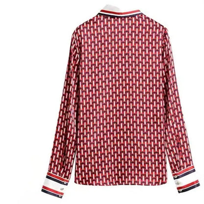 Lente en Zomer Gestreept Patchwork Loose Shirt voor Vrouwen