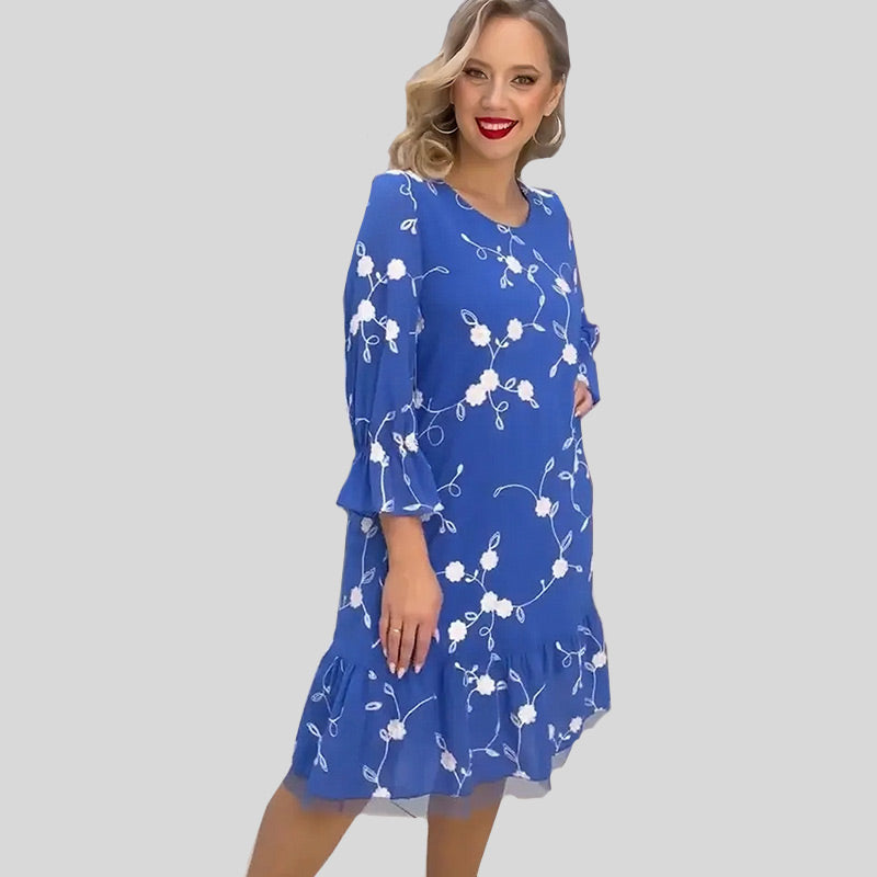 Dames 3/4 mouwen Midi zomerjurk - Elena