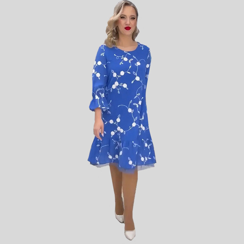 Dames Zomerjurk 3/4 Mouwen Midi Jurk Elegant - Mode Vibes