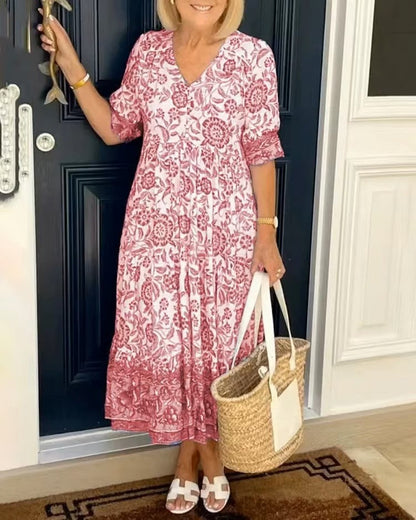 Dames Bloemige Maxi Zomerjurk - Louise