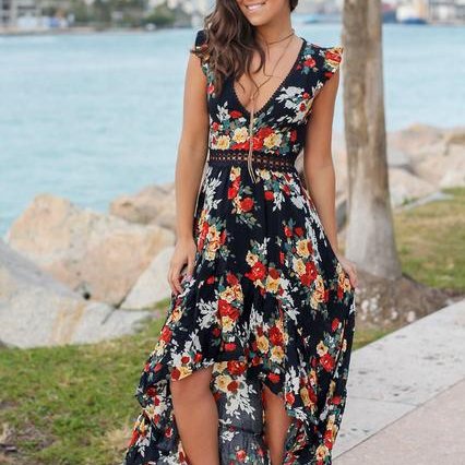 Dames Bloemige Maxi Zomerjurk - Viviana