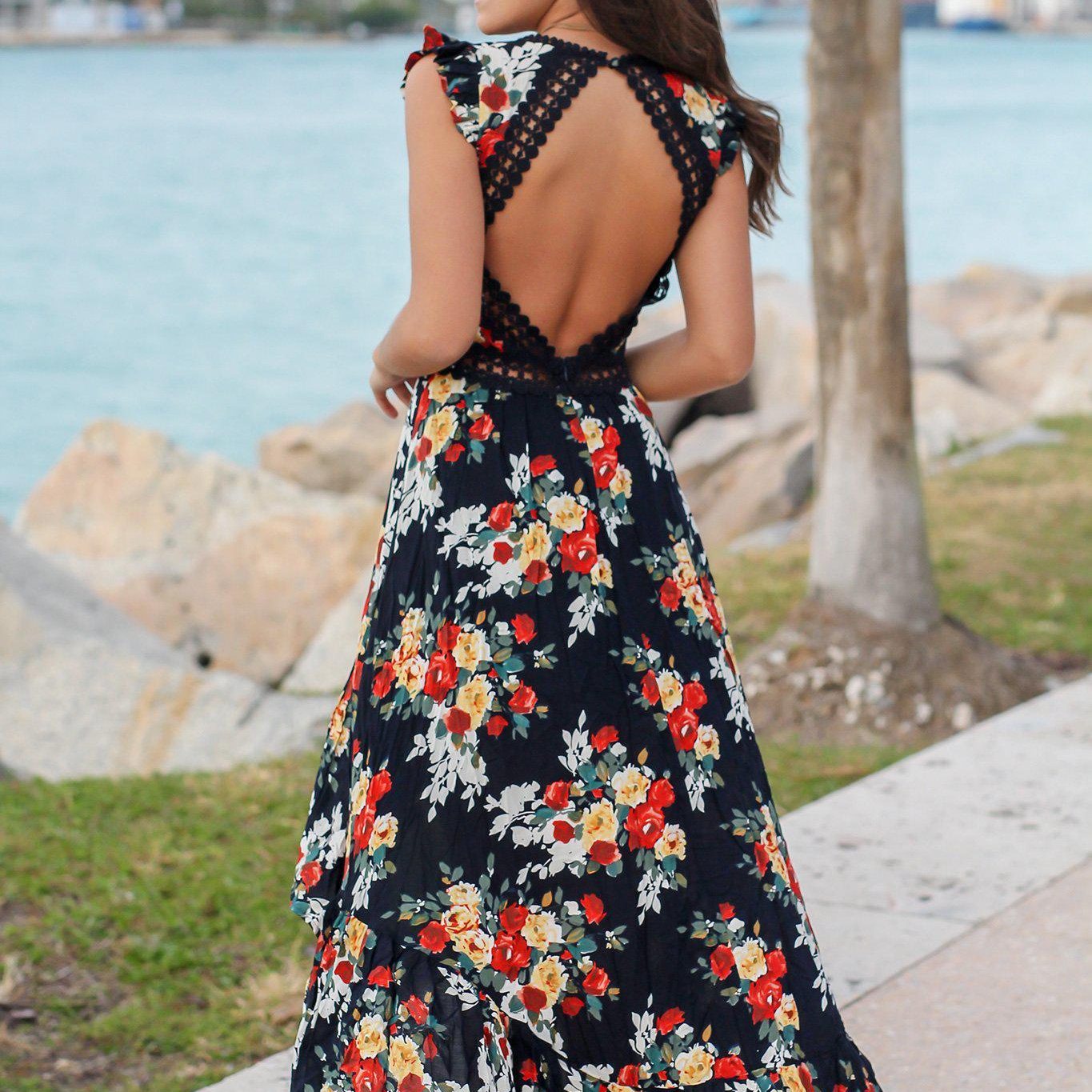 Dames Bloemige Maxi Zomerjurk - Viviana