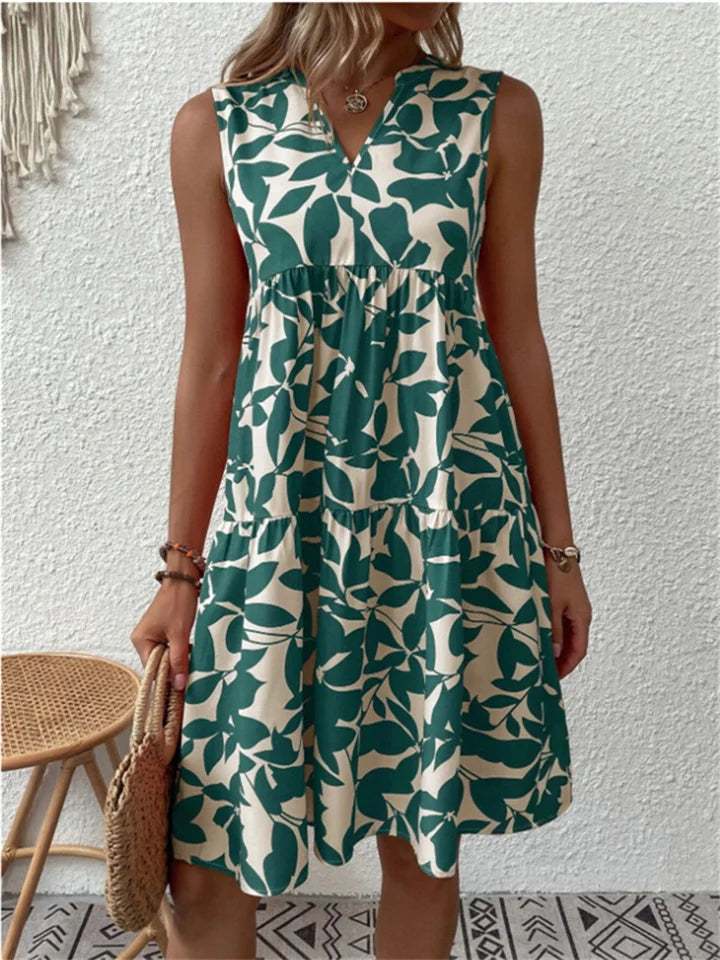 Mooie Zomerjurk Dames Bloem Midi Jurk - Mode Vibes