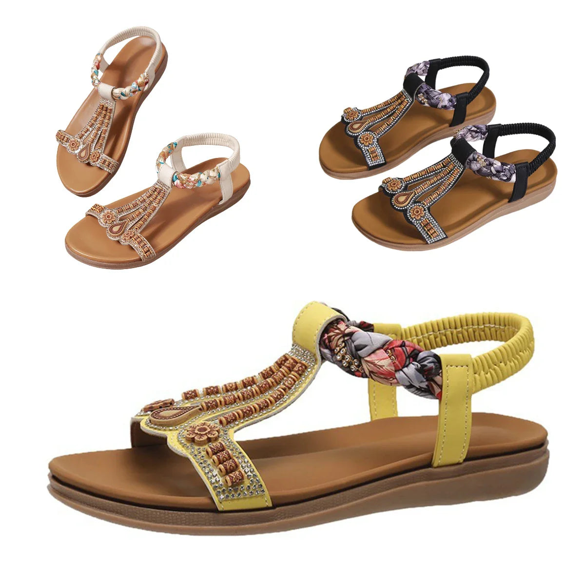 Lumina Zomerse Elastische Enkelband Sandalen