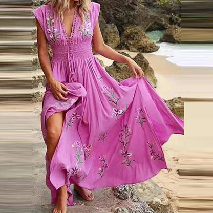 Vrouwelijke Zomerjurk Maxi Boho Stijl Odessa - Mode Vibes
