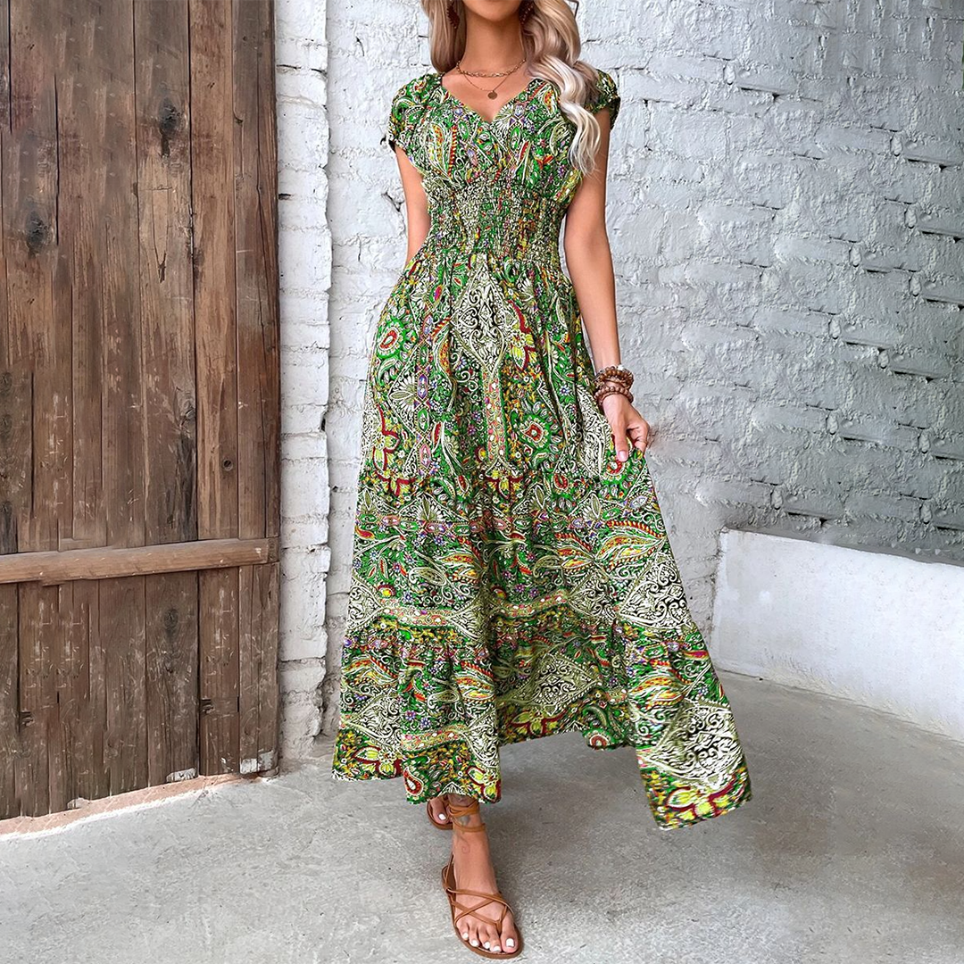 Dames Zomerjurk Maxi Bohemian Stijl Jurk Elvira - Mode Vibes