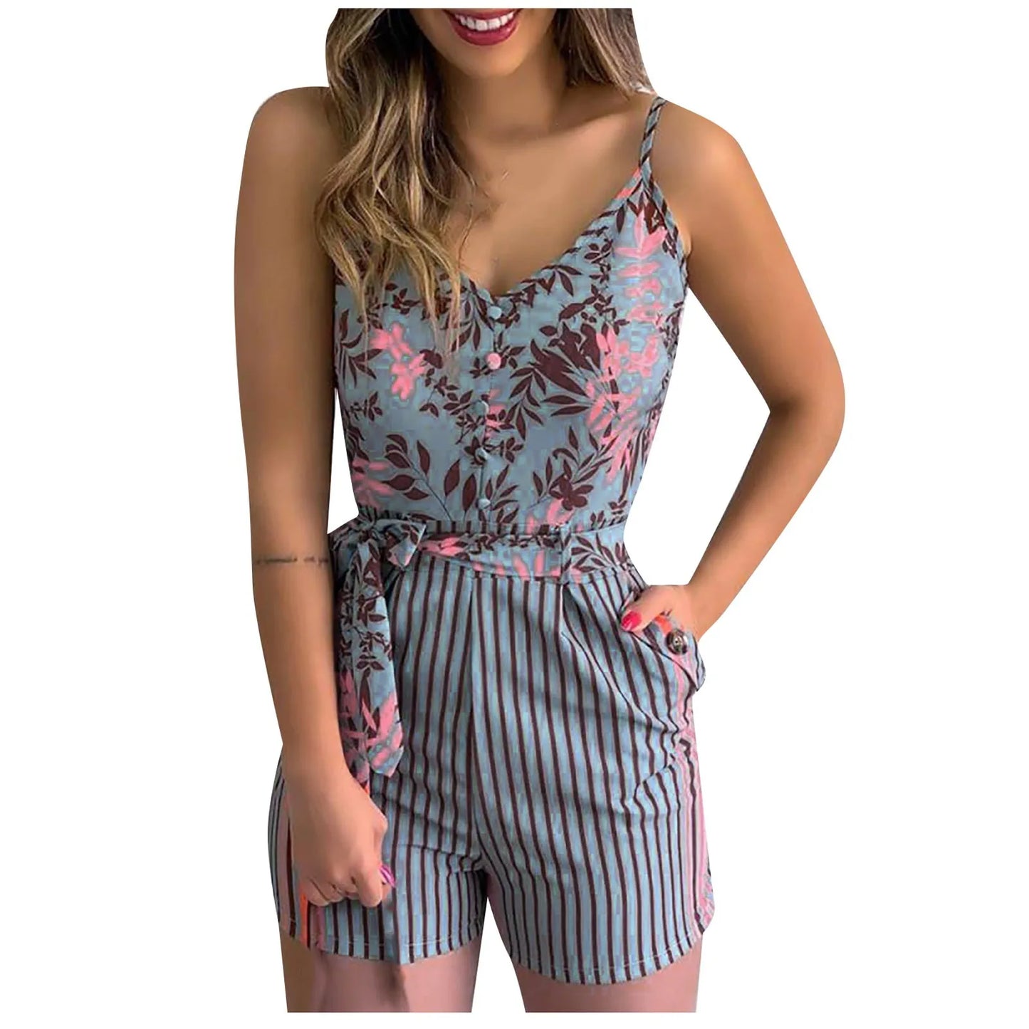 Luna Dames Suspenders Short Jumpsuit voor Betoverende Zomerdagen