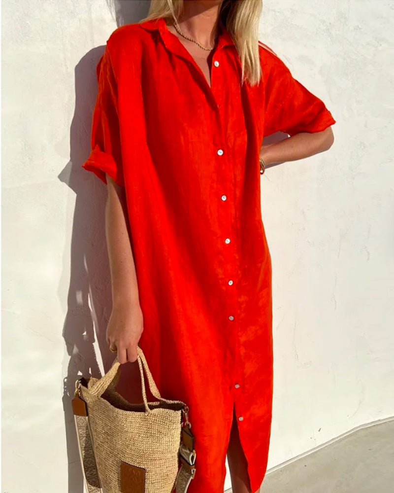 Dames Midi Jurk Casual Blouse Stijl Annabelle - Mode Vibes