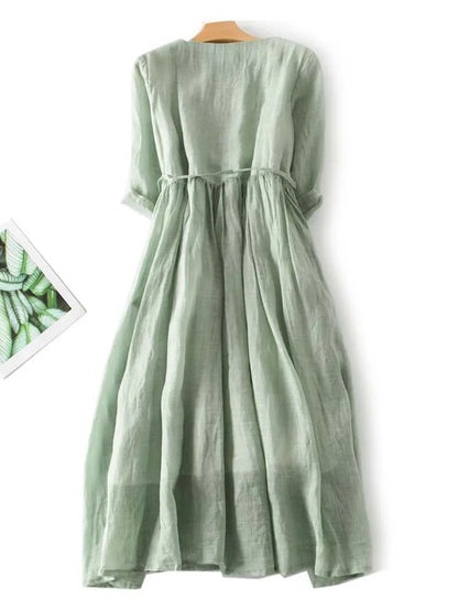 Dames Zomerjurk Midi Casual Jurk voor Warme Dagen - Mode Vibes