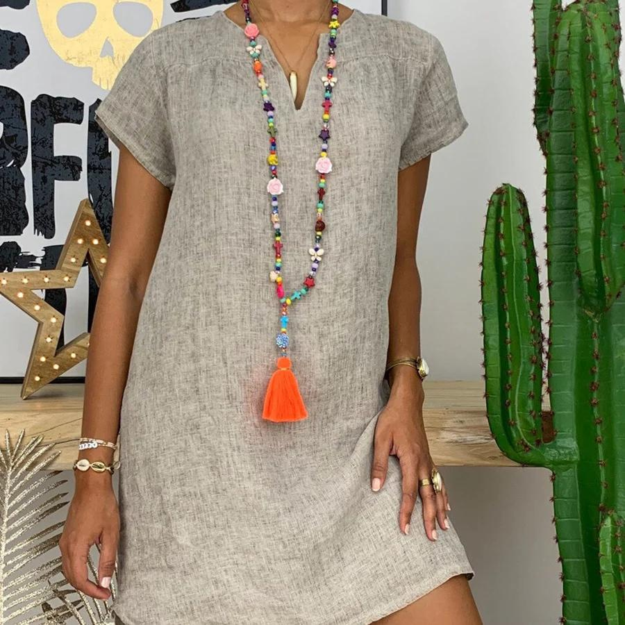Dames Mini Jurk Overhemd Stijl Yvonne - Mode Vibes