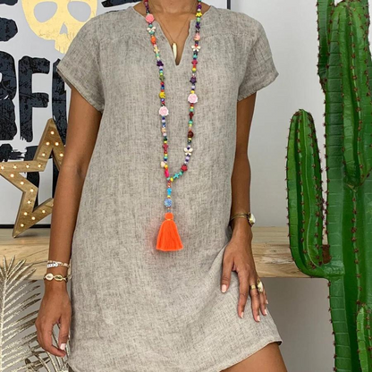 Dames Mini Jurk Overhemd Stijl Yvonne - Mode Vibes