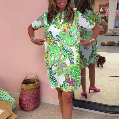 Dames Casual Mini zomerjurk met plantenprint - Louisa