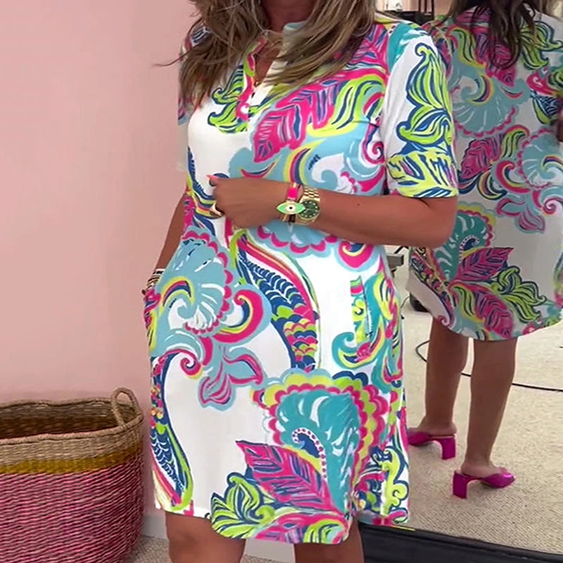 Zomerjurk Dames Mini Jurk met Bloemenprint Casual Louisa - Mode Vibes