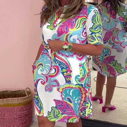 Zomerjurk Dames Mini Jurk met Bloemenprint Casual Louisa - Mode Vibes