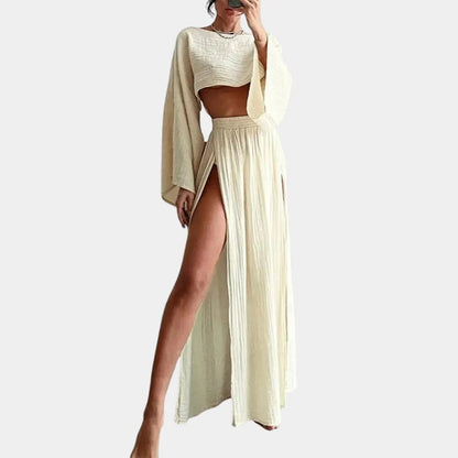 Dames Rok Set Casual Hoge Split Jurk - Mode Vibes