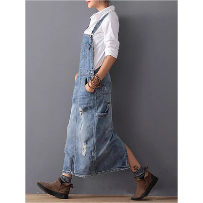 Dames Denim Midi Dress - Dewi