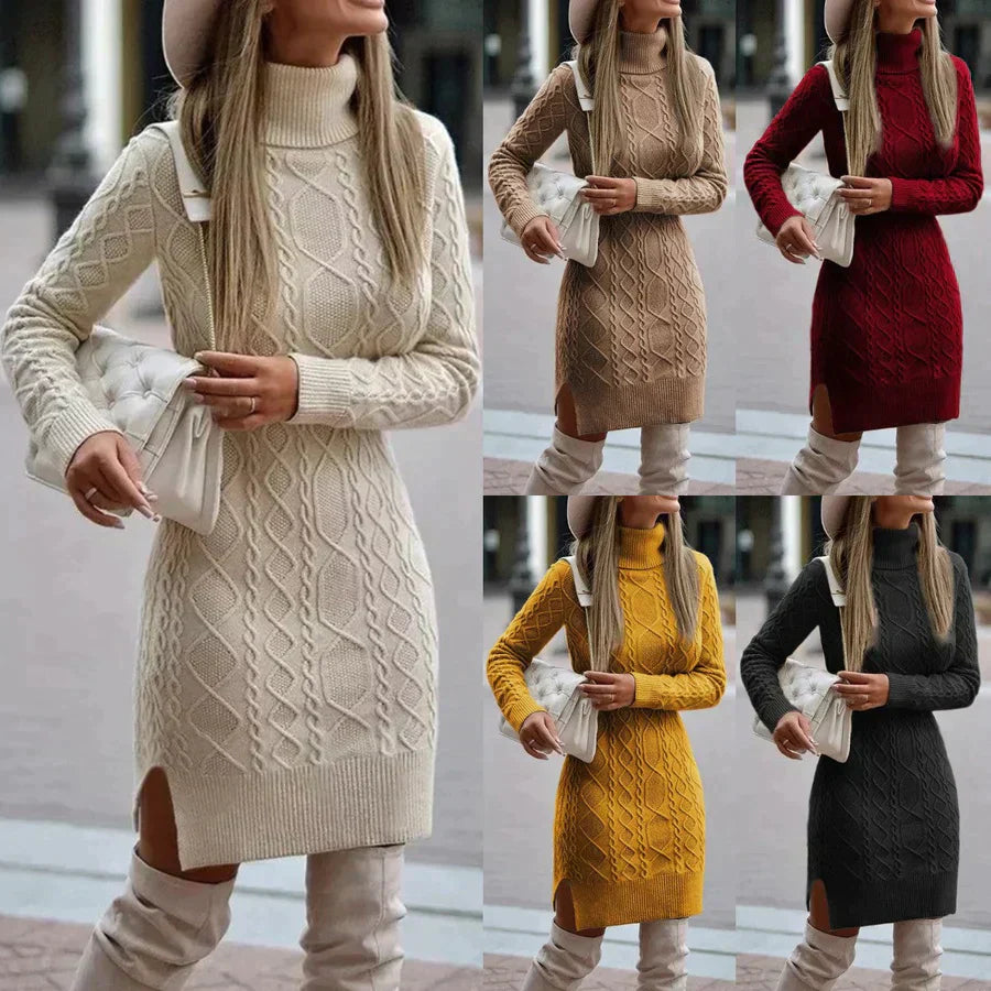 Elegant Gebreid Winterjurk voor Dames – Warm, Comfortabel & Tijdloos