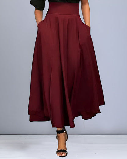 Dames Lange Rok Hoge Taille Elegante Zwart Saphira - Mode Vibes