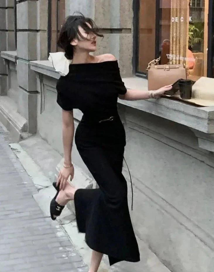 Maxi Jurk Off-Shoulder Trendy Zomerjurk voor Vrouw