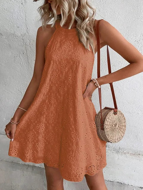 Dames Elegante Zomer Mini-Jurk Wit Mouwloos feestjurk