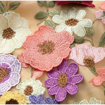 Dames Elegante Mini zomerjurk met hoog decolleté en bloemmotief - Flora
