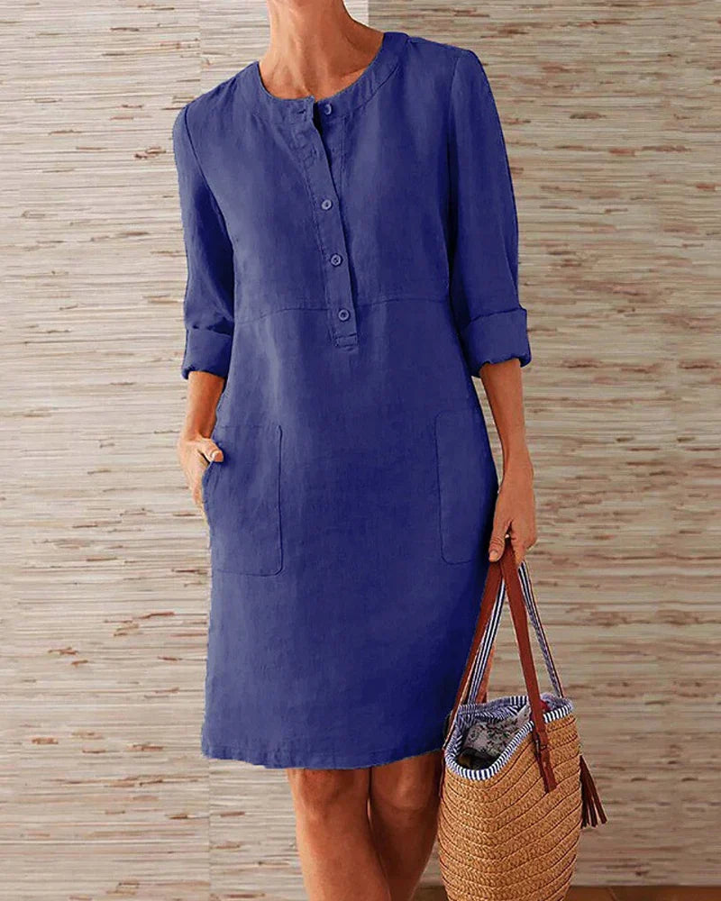 Dames Zomerjurk 3/4 Mouwen Mini Jurk Elegante Stijl - Mode Vibes
