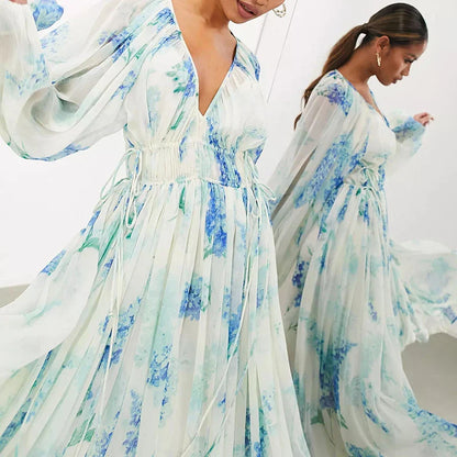 Elegante Avond Chiffon Jurk