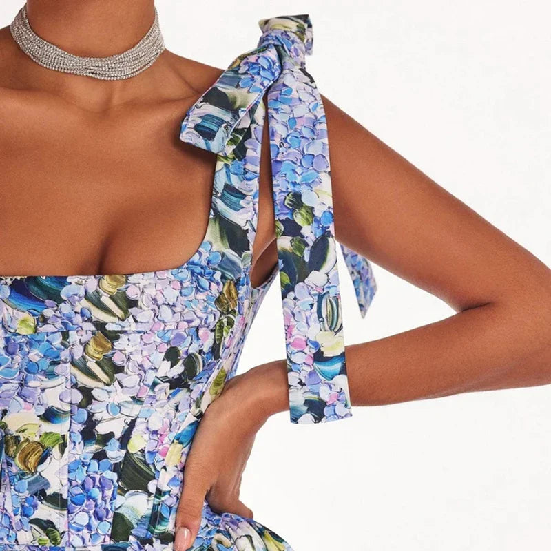 Chique Zomer Bloemenpatroon Partyjurk