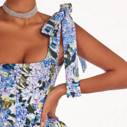 Chique Zomer Bloemenpatroon Partyjurk