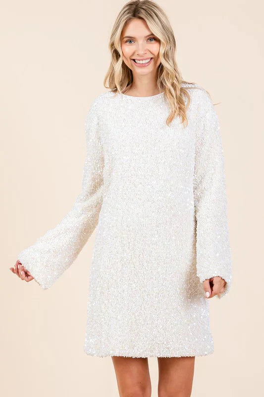 Korte Bruidsjurk Met Glitter voor Dames - Mode Vibes