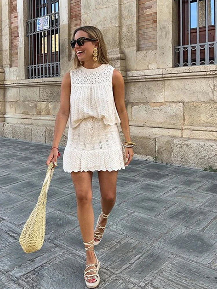LunaFashion Zoete Zomerse Gebreide Set