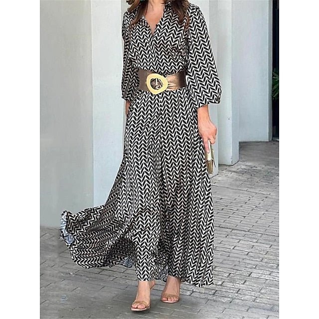 Dames Zomerjurk Maxi Geometrisch Jurk voor Vrouw - Mode Vibes