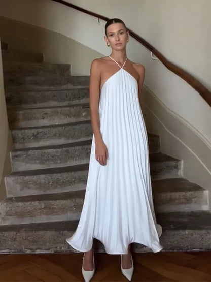 Dames Halterjurk Geplisseerd Feestjurk Elegant Voor Vrouw - Mode Vibes