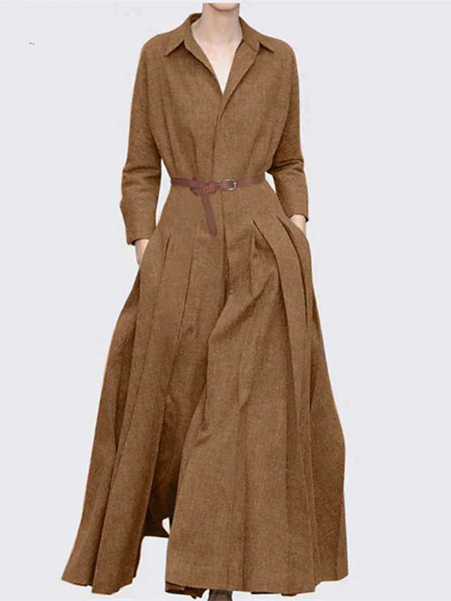Dames Geplooide Maxi Formele Jurk - Gloria