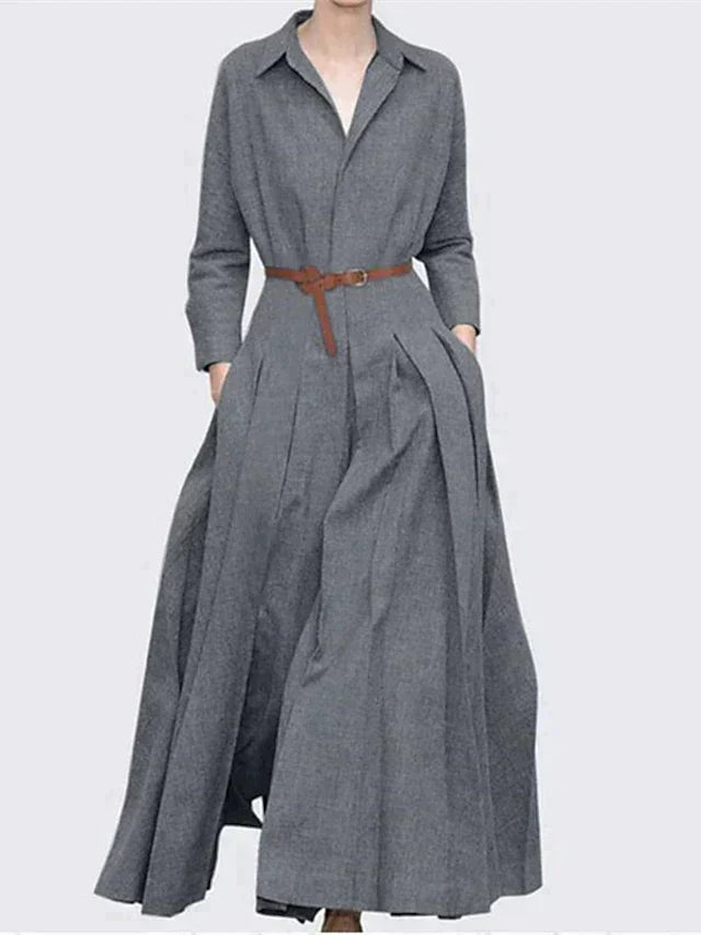 Dames Formele Maxi Jurk Geplooide Zijde Stijl Gloria - Mode Vibes