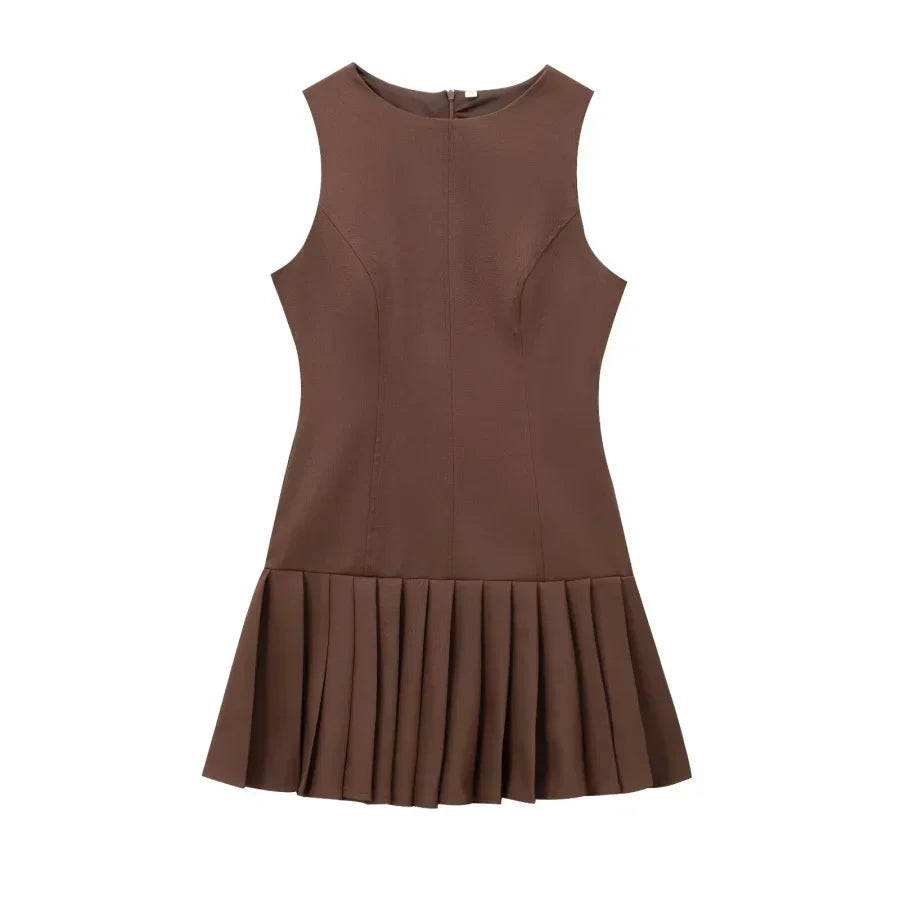 Dames Geplooide Mini Feestjurk - Elodie
