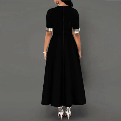 ModePracht Geruite Vintage Maxi Jurk voor Dames