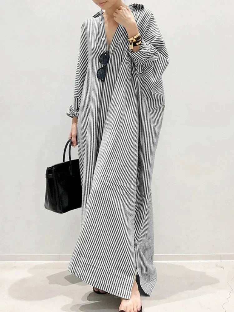 Dames Zomerjurk Maxi Gestreept Jurk voor Vrouw - Mode Vibes