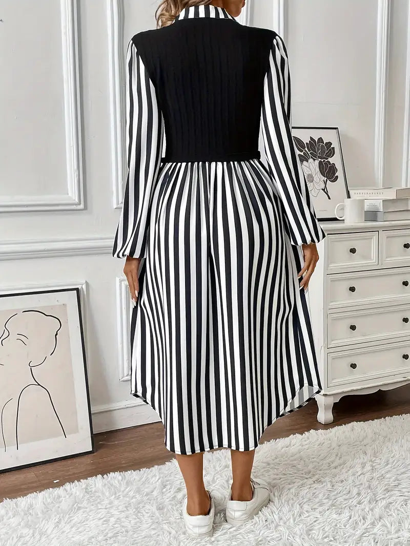 Dames Gestreepte Midi Zomerjurk - Karie