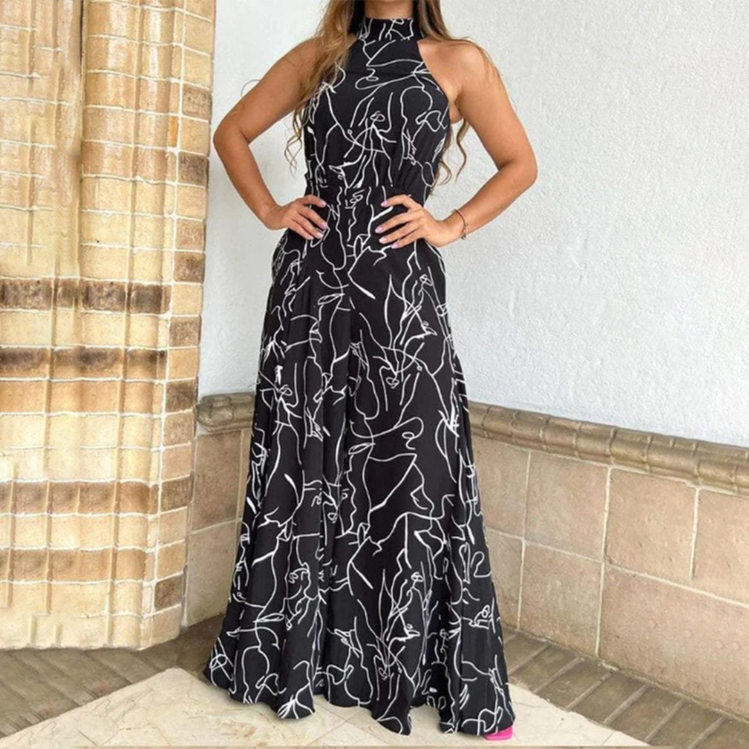 Dames Jumpsuit Halterneck met Bloemenprint - Mode Vibes