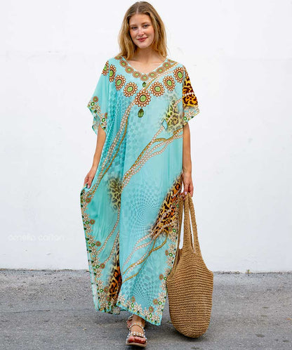 Dames Hawaiian Style Maxi Zomerjurk - Salve
