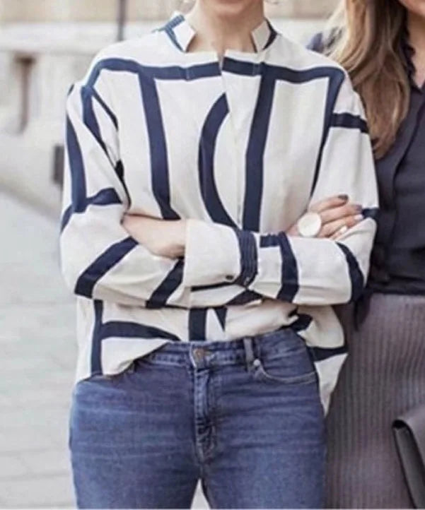 Zijden Blouse met Geometrische Print