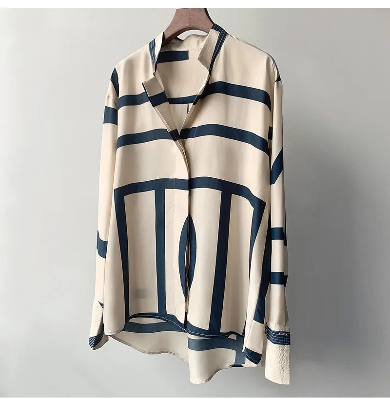 Zijden Blouse met Geometrische Print