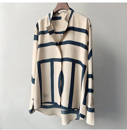 Zijden Blouse met Geometrische Print