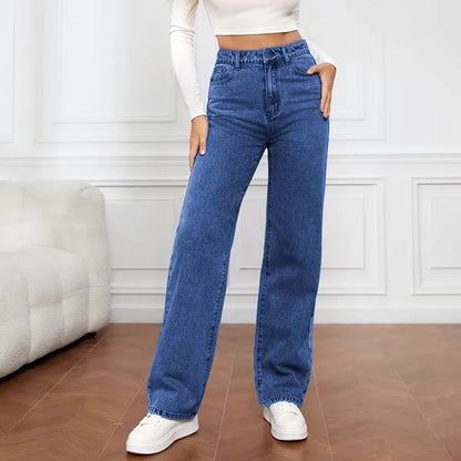RetroChic Hoge Taille Wijde Pijp Vintage Jeans