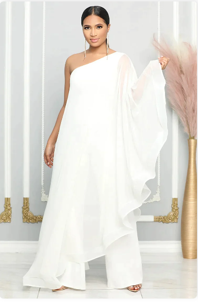 Dames Jumpsuit Elegante Lange Asymmetrische Jurk - Mode Vibes